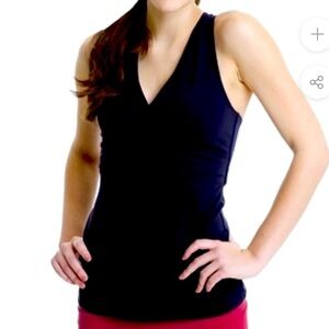 Lululemon Tank Top Black Wrap V Neck Mesh Back Racerback